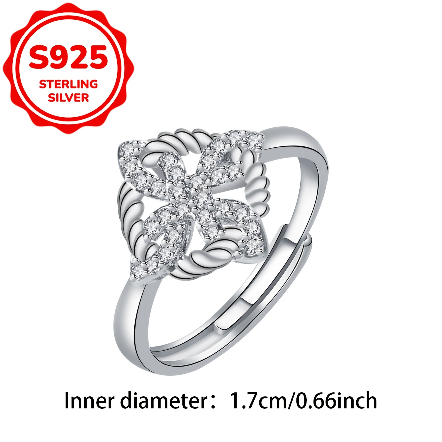 Women's S925 Pure Silver Celtic Open Band Ring